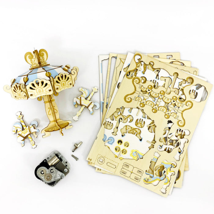 Wooden Art wa-gu-mi Merry-go-round with Music box