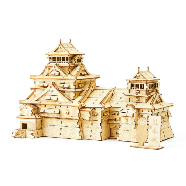 Azone wa-gu-mi Wooden Art Kumamoto Castle (with Kumamon plate) 326 pieces, level 5