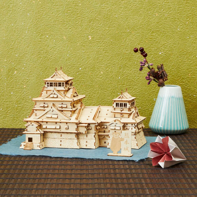 Azone wa-gu-mi Wooden Art Kumamoto Castle (with Kumamon plate) 326 pieces, level 5
