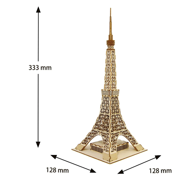 Azone wa-gu-mi Wooden Art Tokyo Tower (76 pieces, level 3)