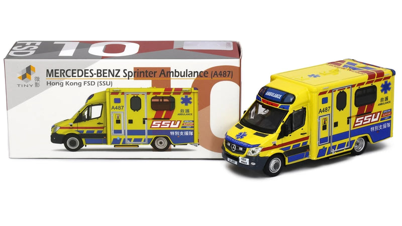 Tiny City 158 Die-cast Model Car - Mercedes-Benz Sprinter FL HKFSD Ambulance SSU (A487)
