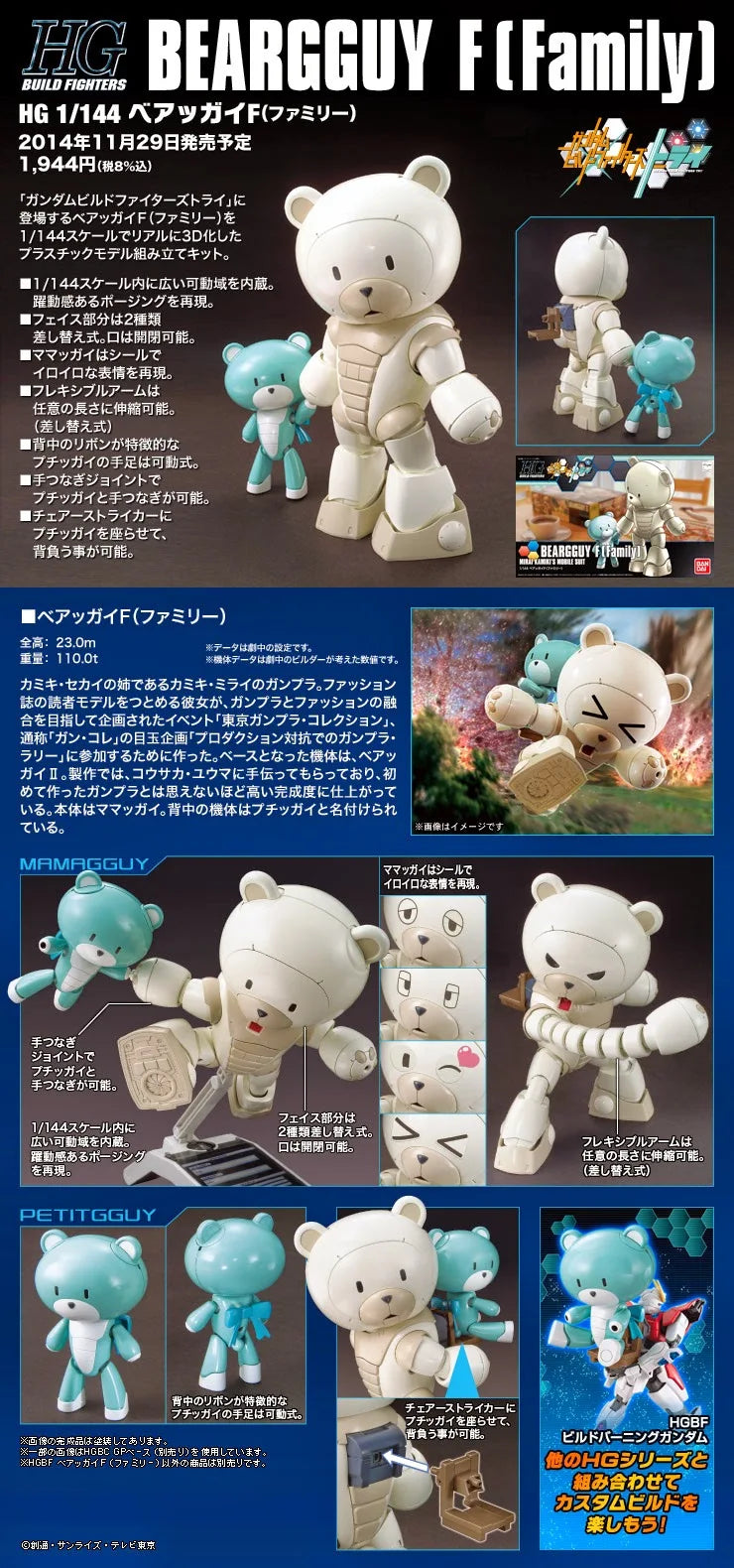 HGBF 1/144 Beargguy F Family