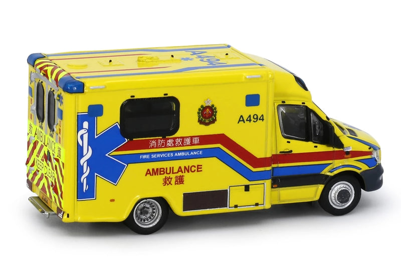 Tiny City 159 Die-cast Model Car - Mercedes-Benz Sprinter FL HKFSD Ambulance (A494)
