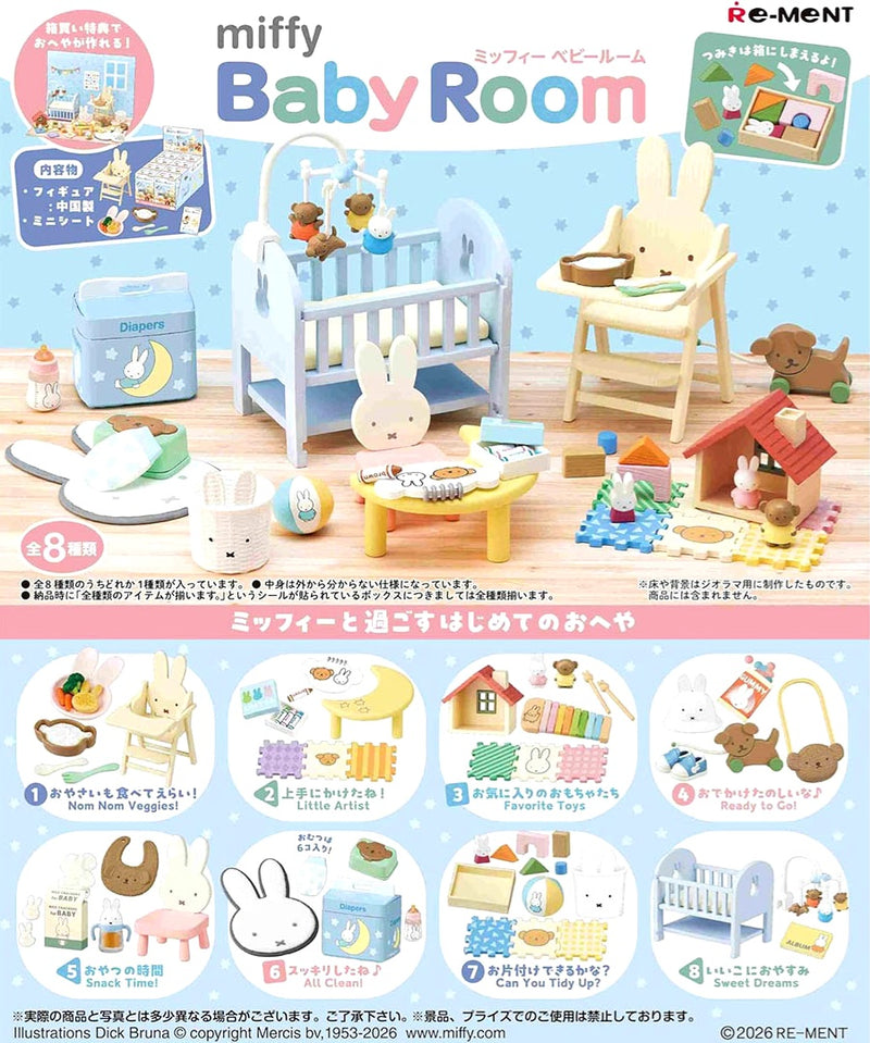 【Limited Stock - Online Only】Re-ment Miffy Baby Room Miniature Furniture Series Blind Box - 1 PC (8pcs per Full Set Box)