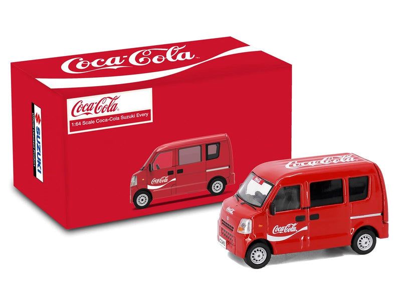 Tiny City Die-cast Model Car - 1/64 Suzuki Every COCA-COLA (Red)