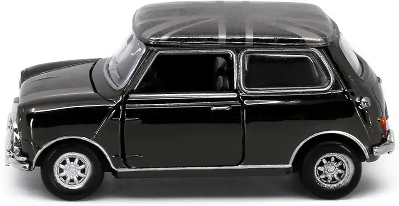 Tiny City Die-cast Model Car - Mini Cooper Union Jack Roof (Chrome Black) (RHD)