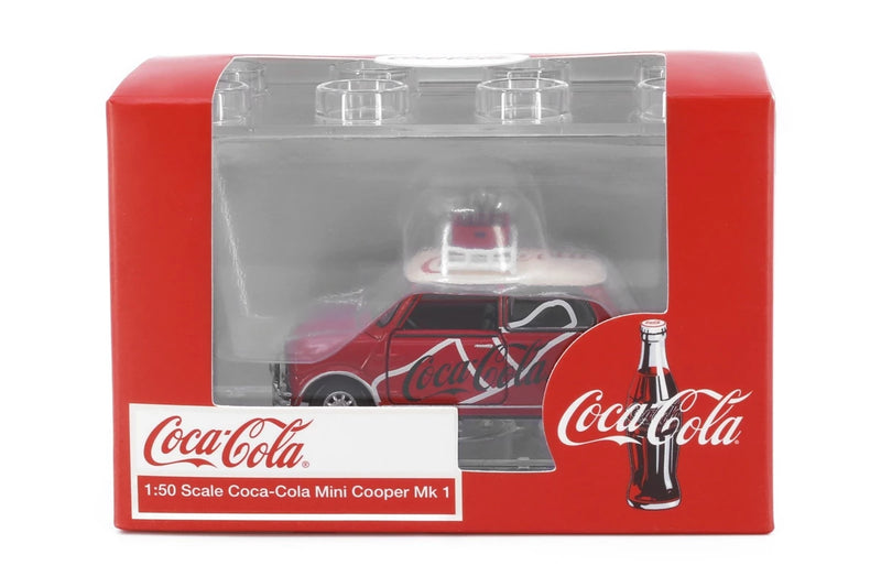 Tiny City Die-cast Model Car - Mini Cooper Mk 1 Coca-Cola (with bottle of coke)