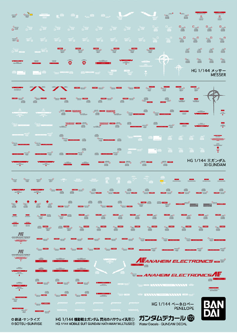 GUNDAM DECAL122 MOBILE SUIT GUNDAM HATHAWAY MULTIUSE 1