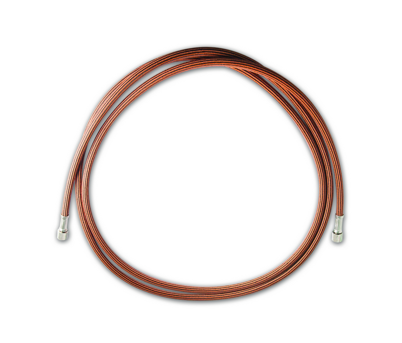2M BLACK & ORANGE BRAIDED HOSE, 1/8 x 1/8