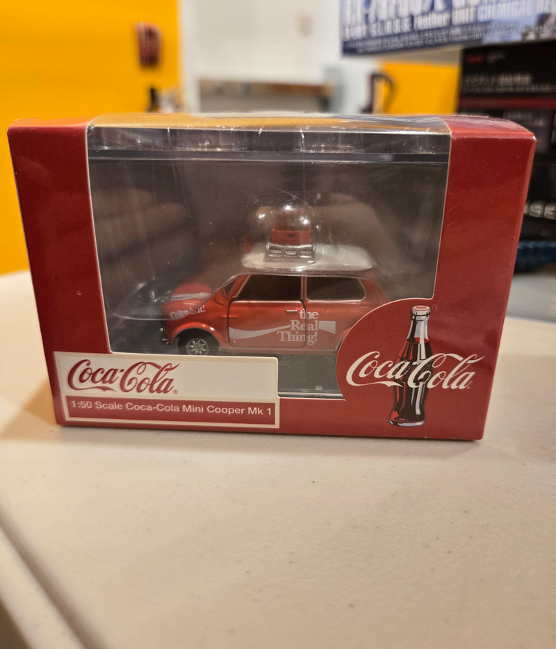 Tiny City Die-cast Model Car - Mini Cooper Mk 1 Coca-Cola (with bottle of coke)
