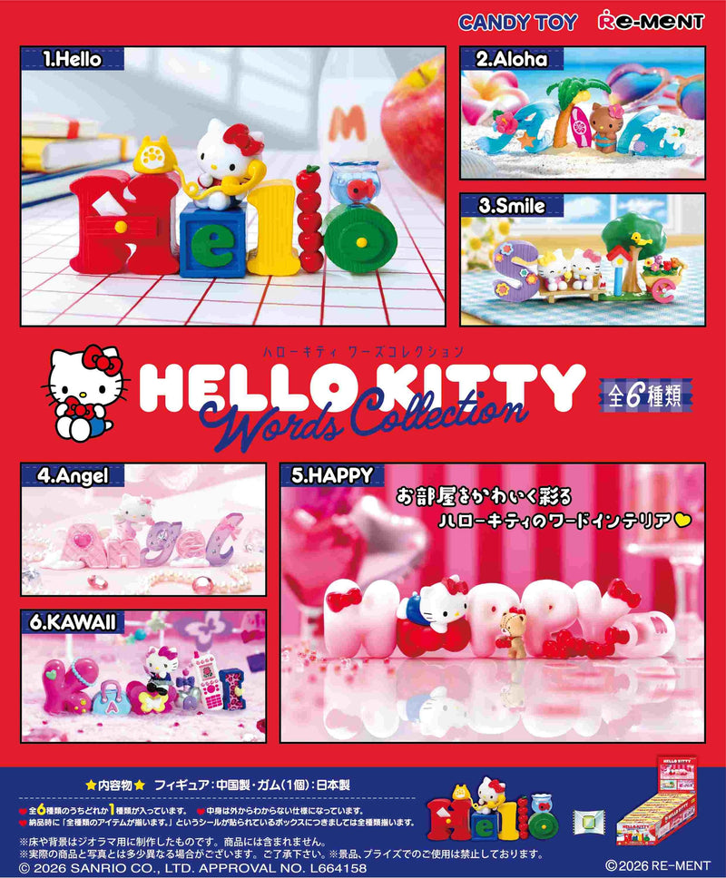 Re-ment Hello Kitty Words Collection (1 box) (6 pcs per set)