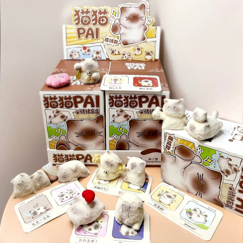 Cat PAI Emotions Blind Box (flocked) 2 pcs per bx